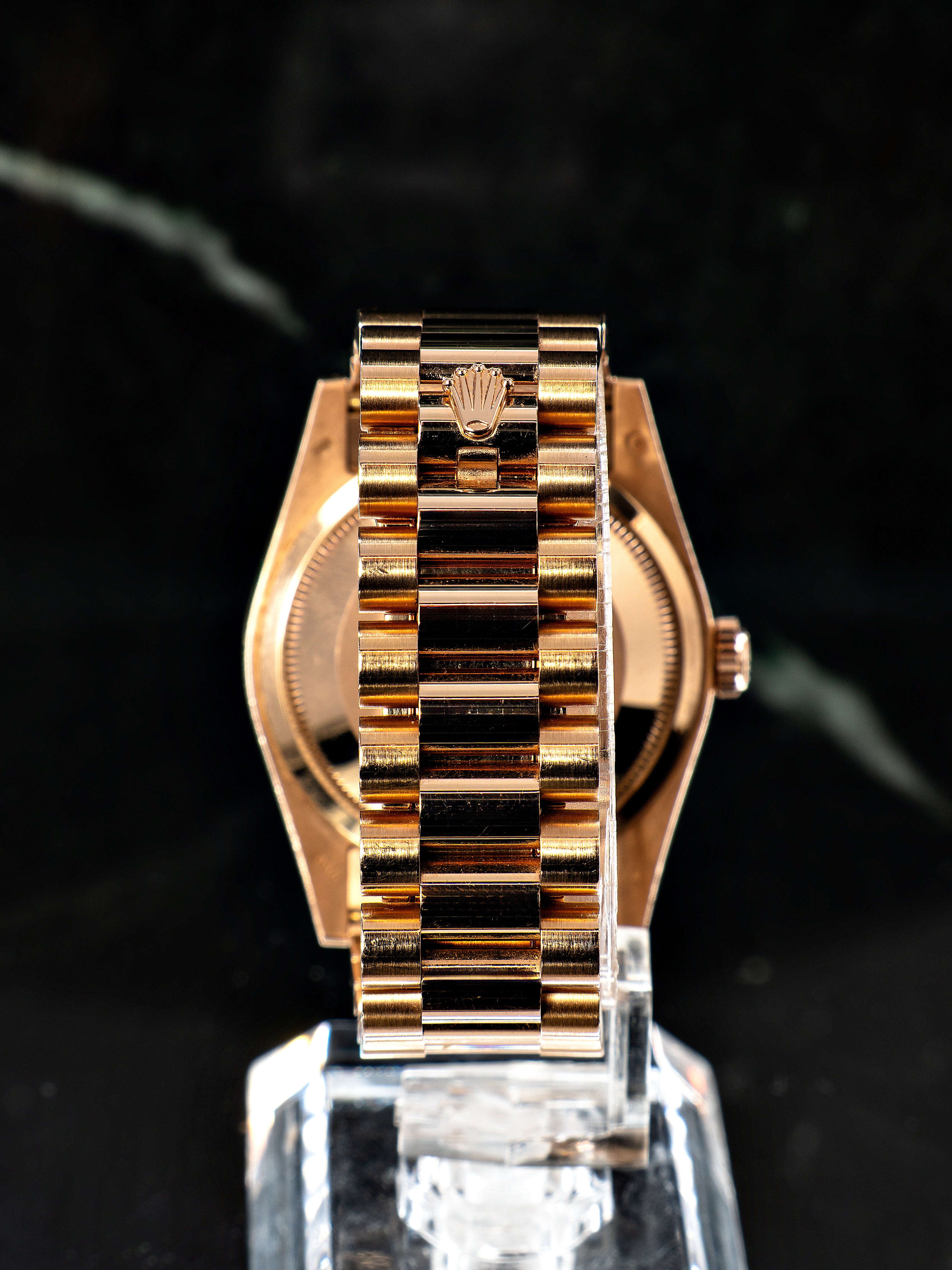 Rolex Day-Date Choco Ouro Rosa/Safira