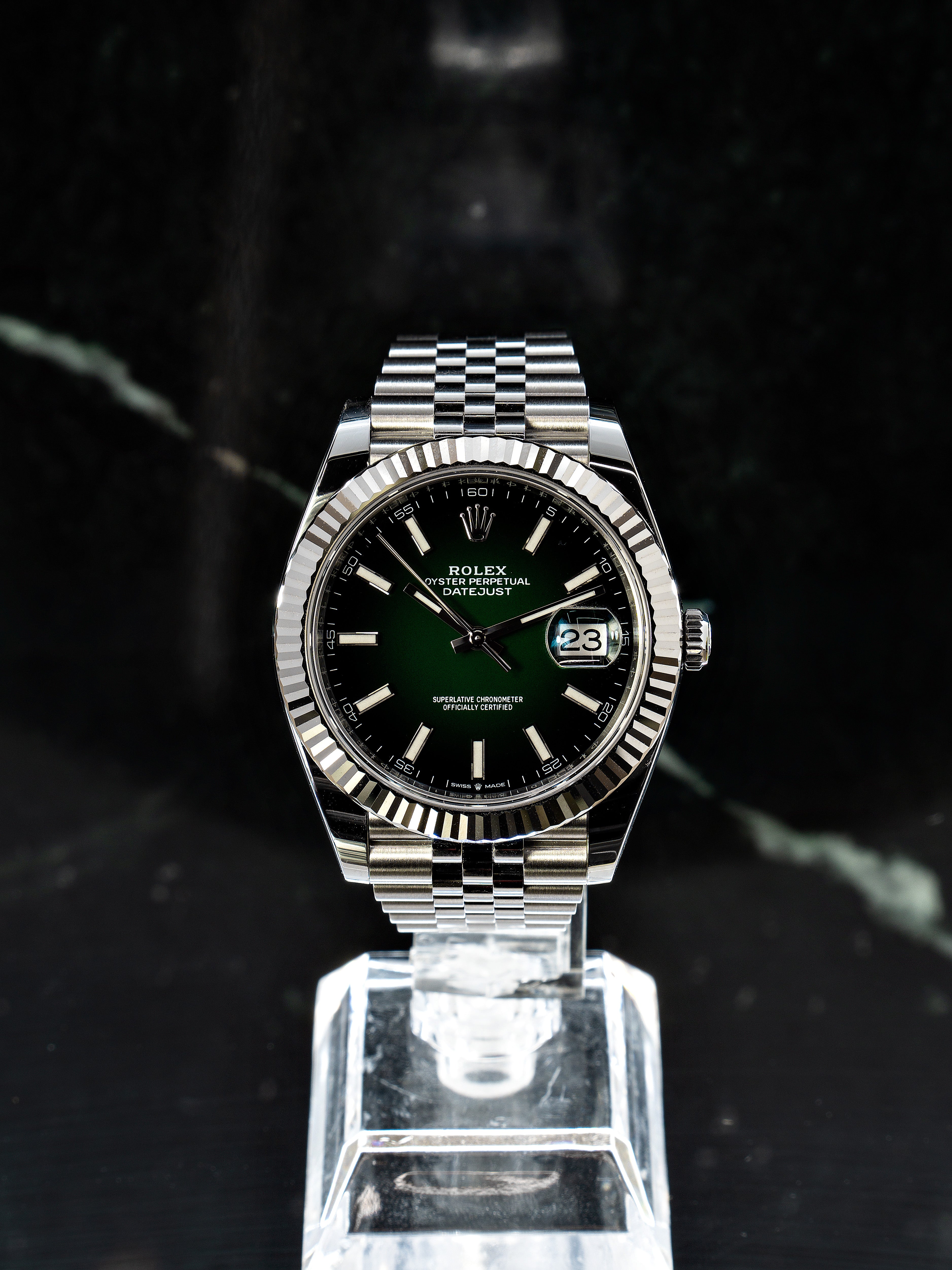 Rolex DateJust Ombré Verde (41)