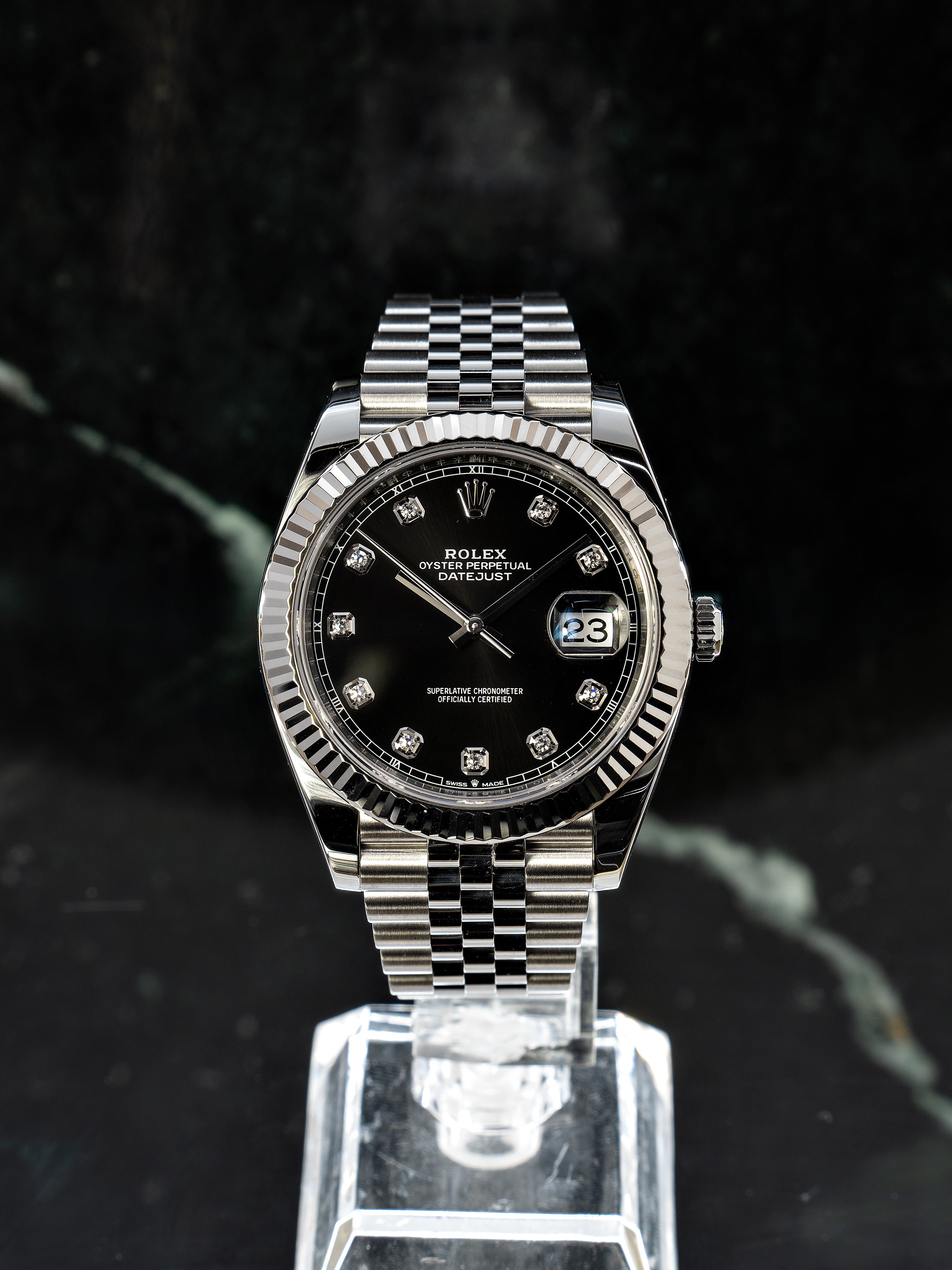 Rolex Date-Just Preto C/ Diamantes (41)