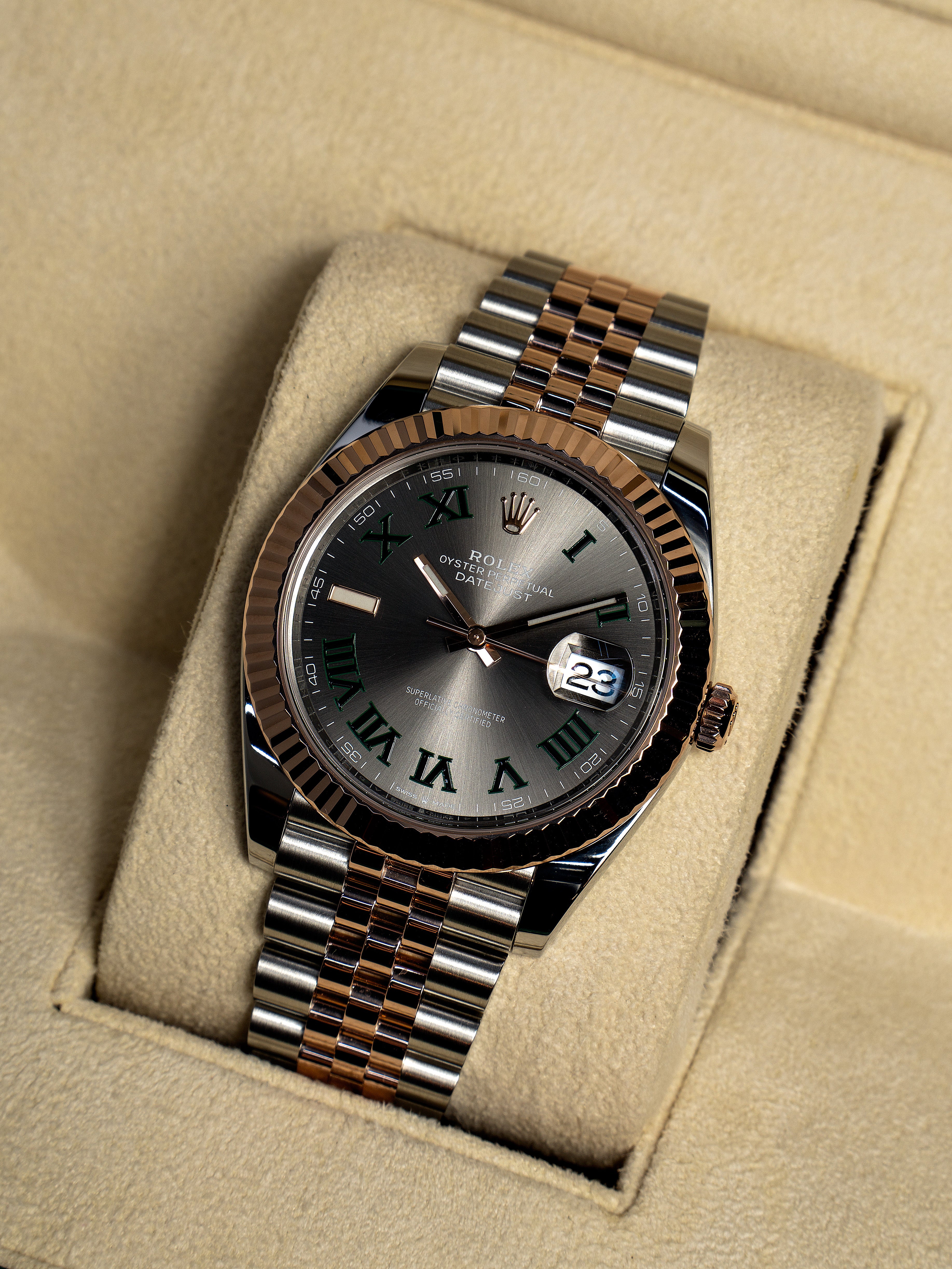 Rolex DateJust Rose Gold Wimbledon