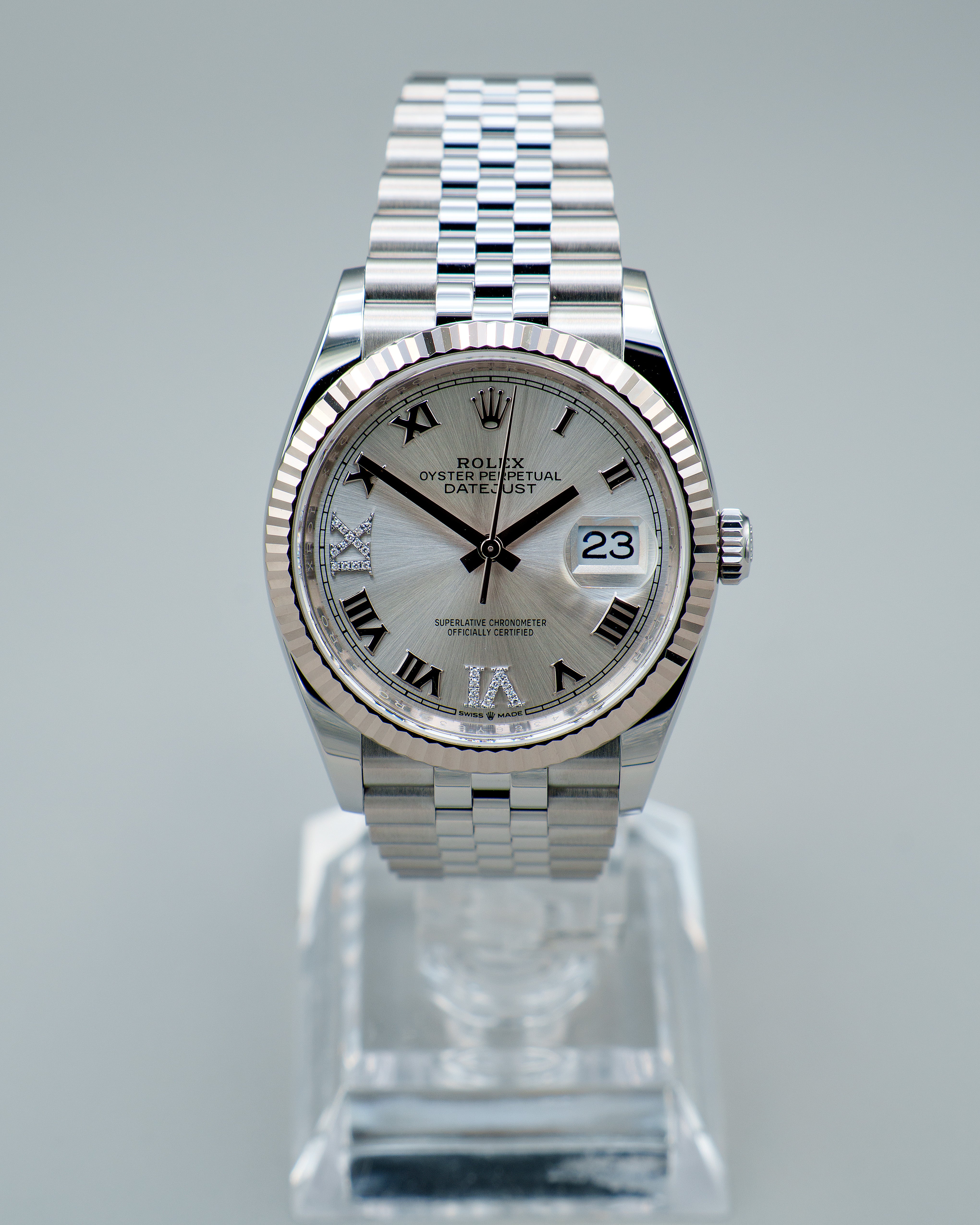 Rolex Datejust Silver c/Diamantes (36)