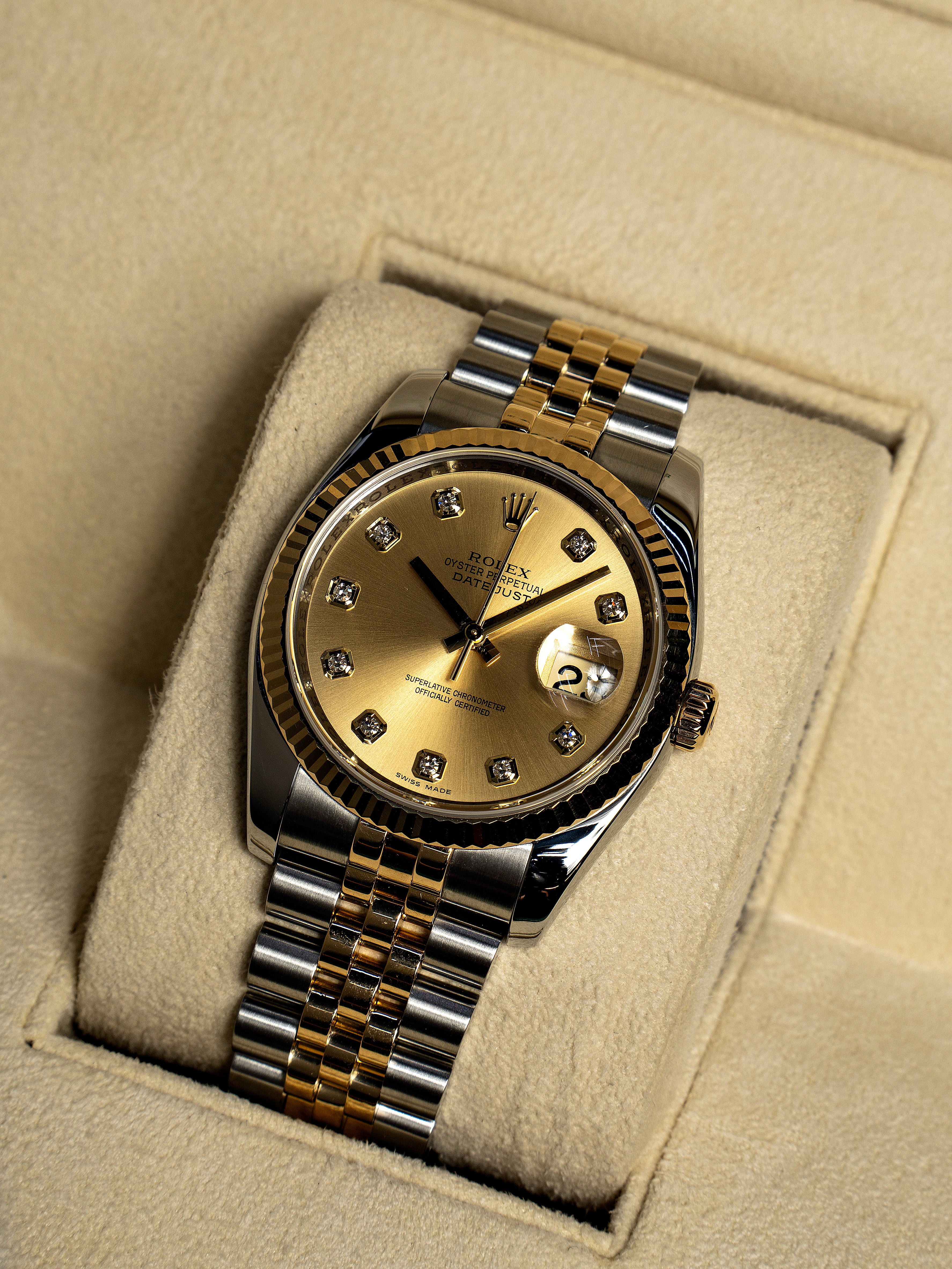 Rolex Datejust Aço Ouro c/ diamantes