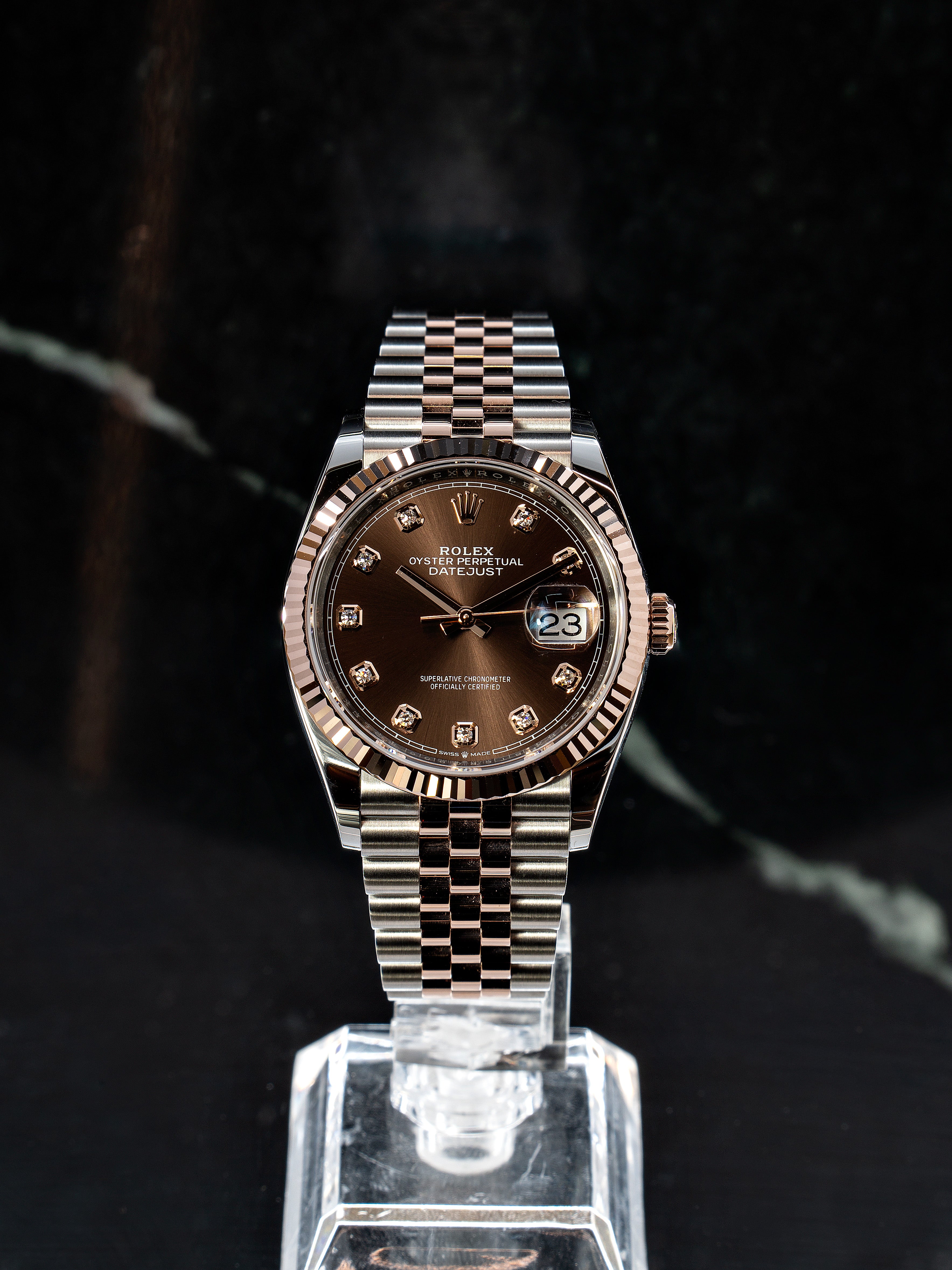 Rolex DateJust Choco C/Diamantes (36)