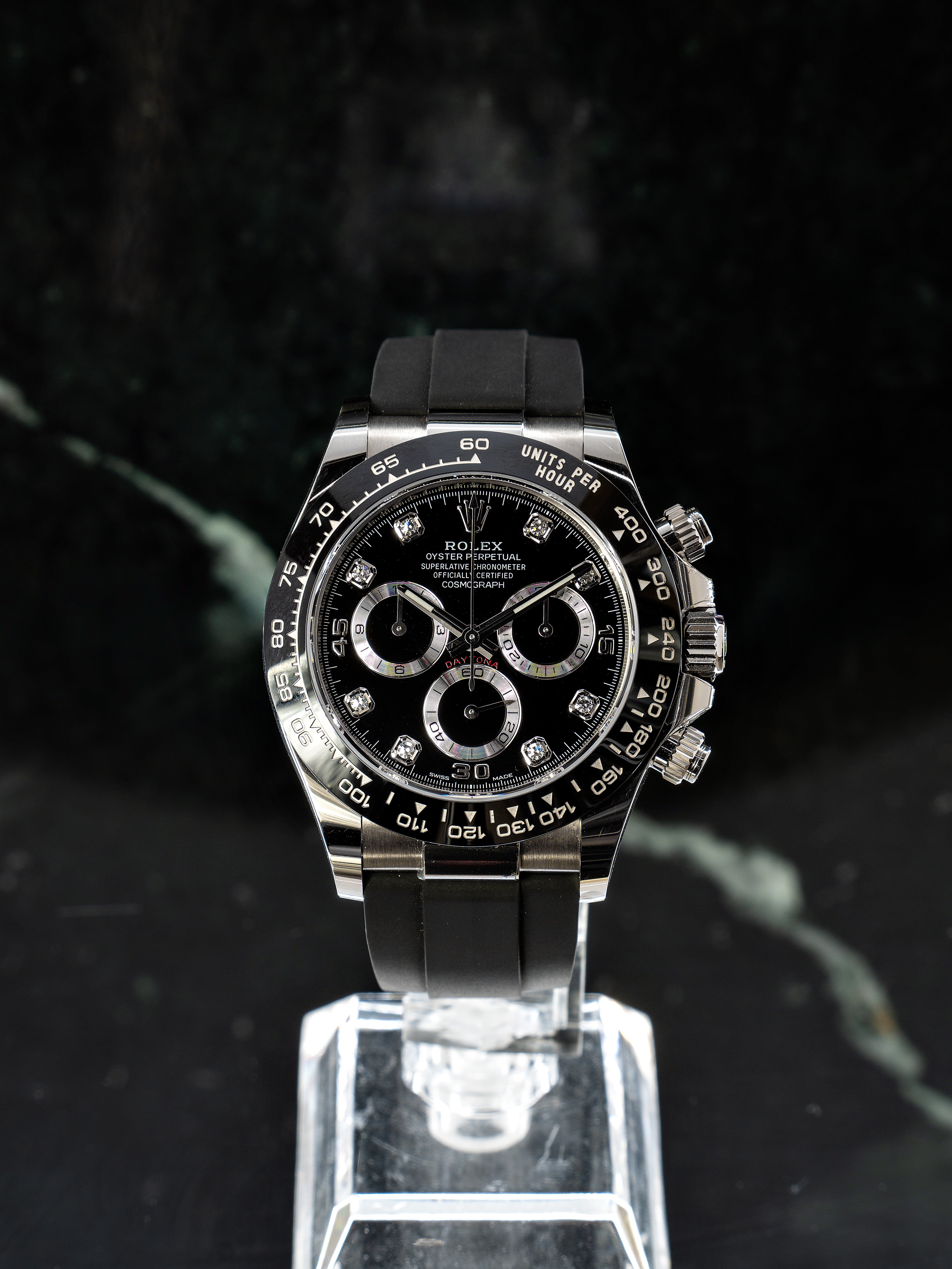 DAYTONA OYSTERFLEX PRETO COM DIAMANTES