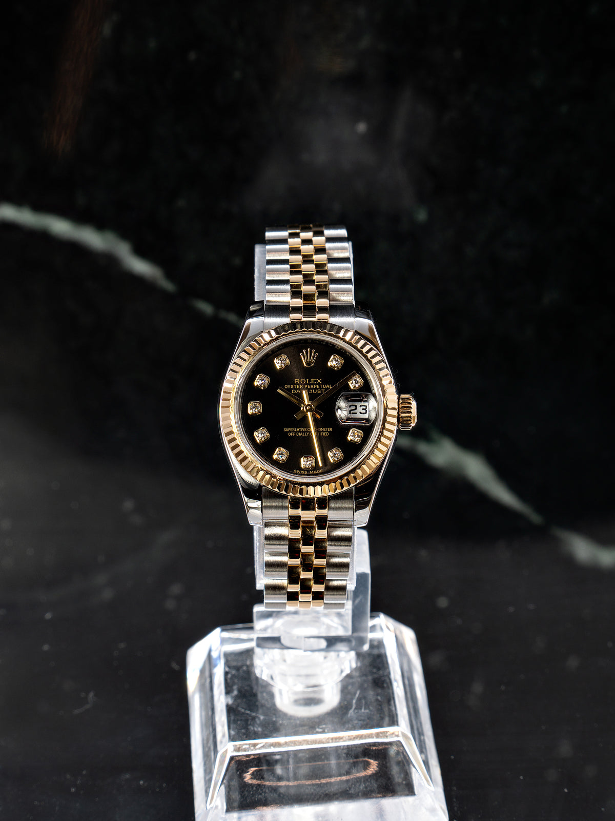 Rolex Lady Datejust C/ Diamantes Fundo Preto (26)