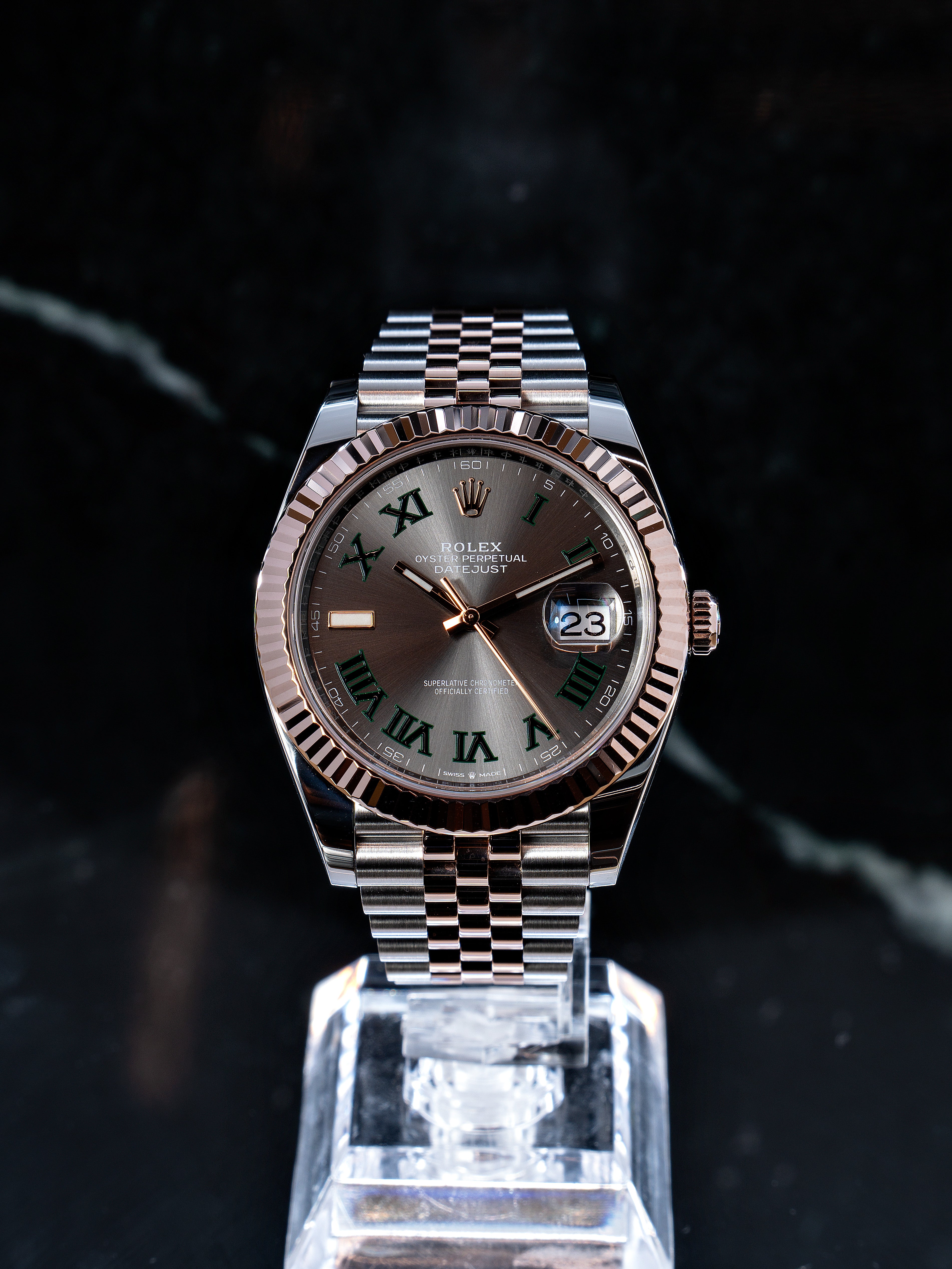 Rolex DateJust Rose Gold Wimbledon