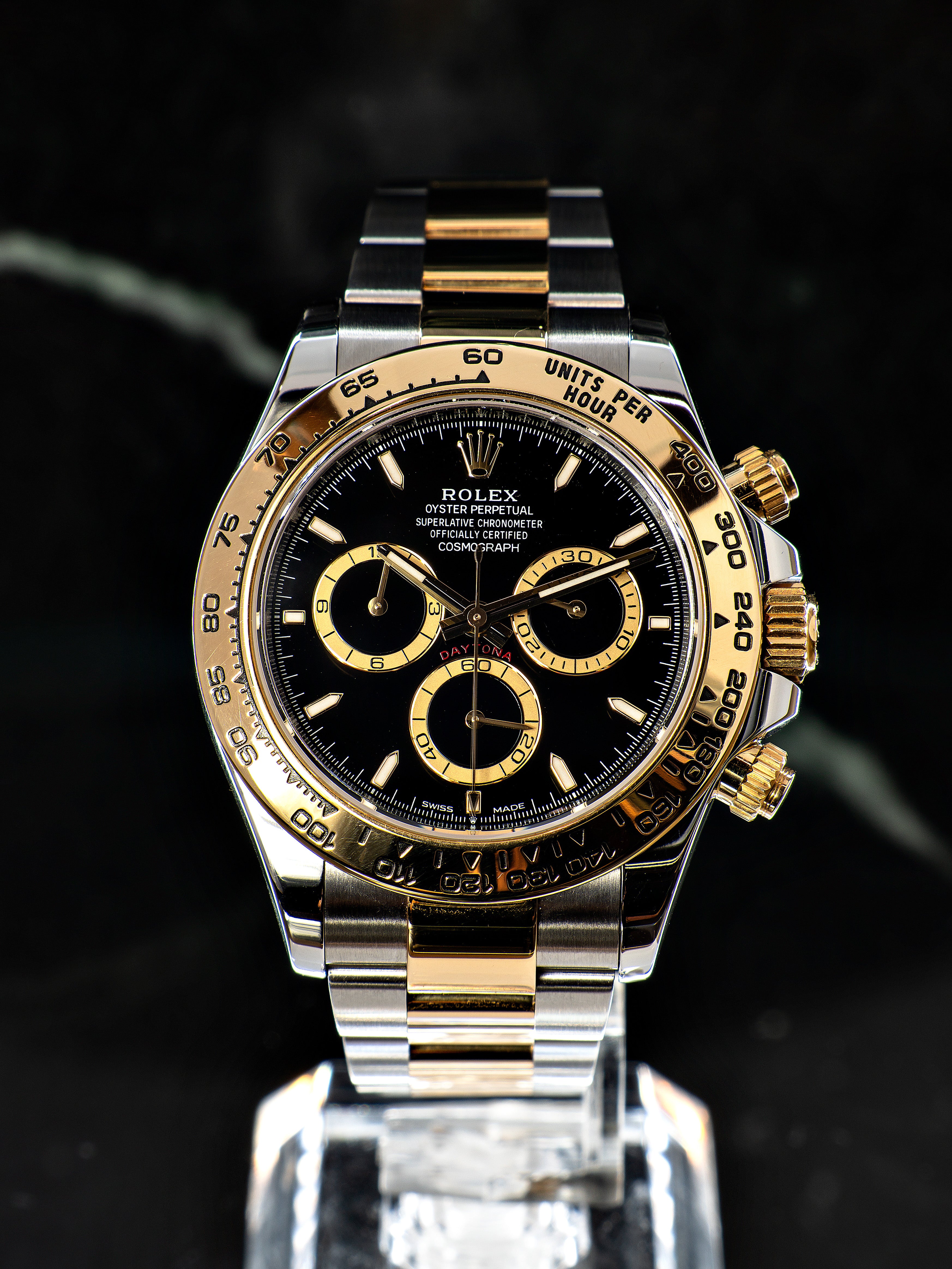 Rolex Daytona Aço/Ouro Amarelo Preto