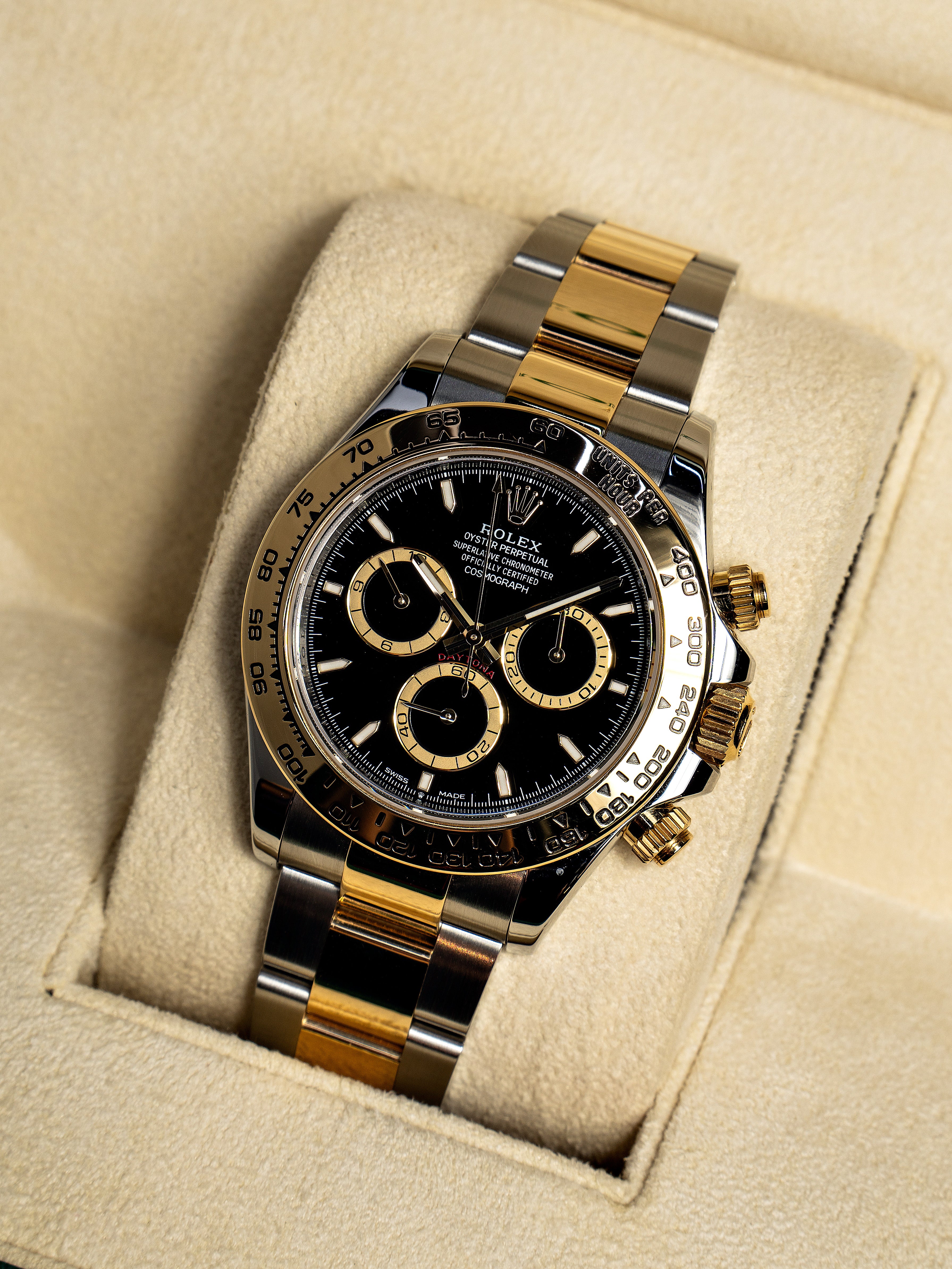 Rolex Daytona Aço/Ouro Amarelo Preto